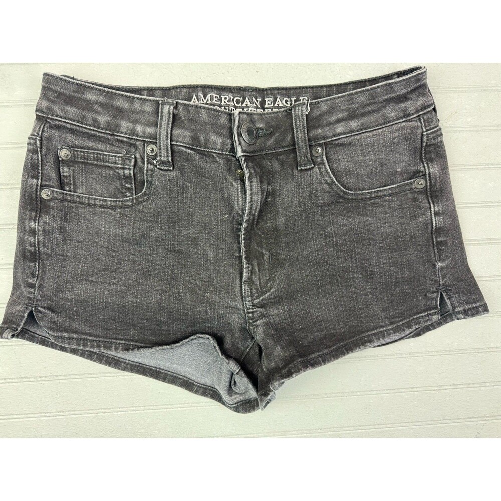 American Eagle Size 4 Womens Shorts Hi Rise Shortie Black Stretch